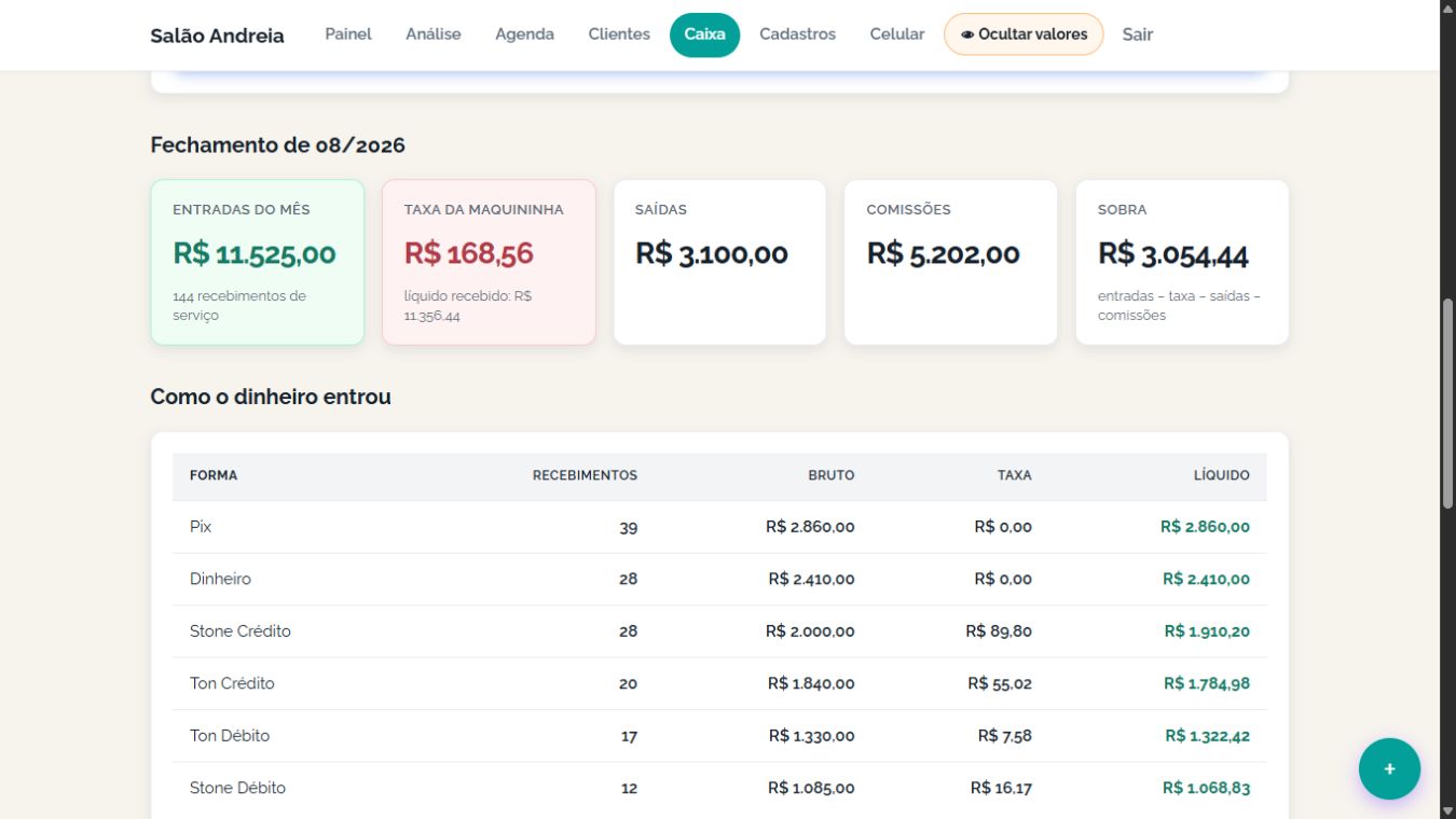 Caixa real da Gerebem com fechamento, taxas e formas de recebimento