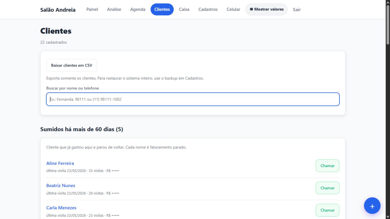 Tela real da Gerebem mostrando clientes que estão há mais de 60 dias sem voltar